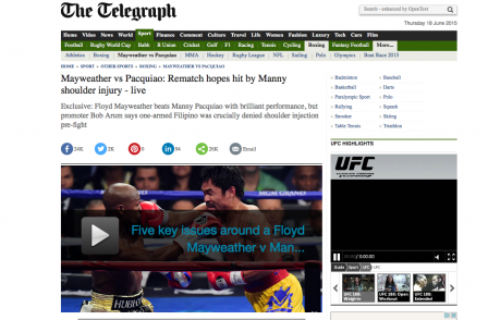 Website ABCs: Telegraph floors rivals with Mayweather fight coverage, BBC wins most general election readers